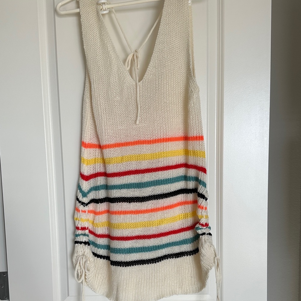 SHEIN Multicolor Striped Knit Swim Coverup